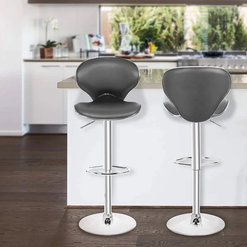 Orren Ellis Martineau Swivel Adjustable Height Bar Stool & Reviews Wayfair